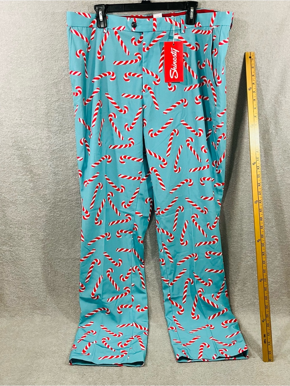 Shinesty Pants The Peppermint Pimp Canes Size 38x35 Candy Cane Print Christmas